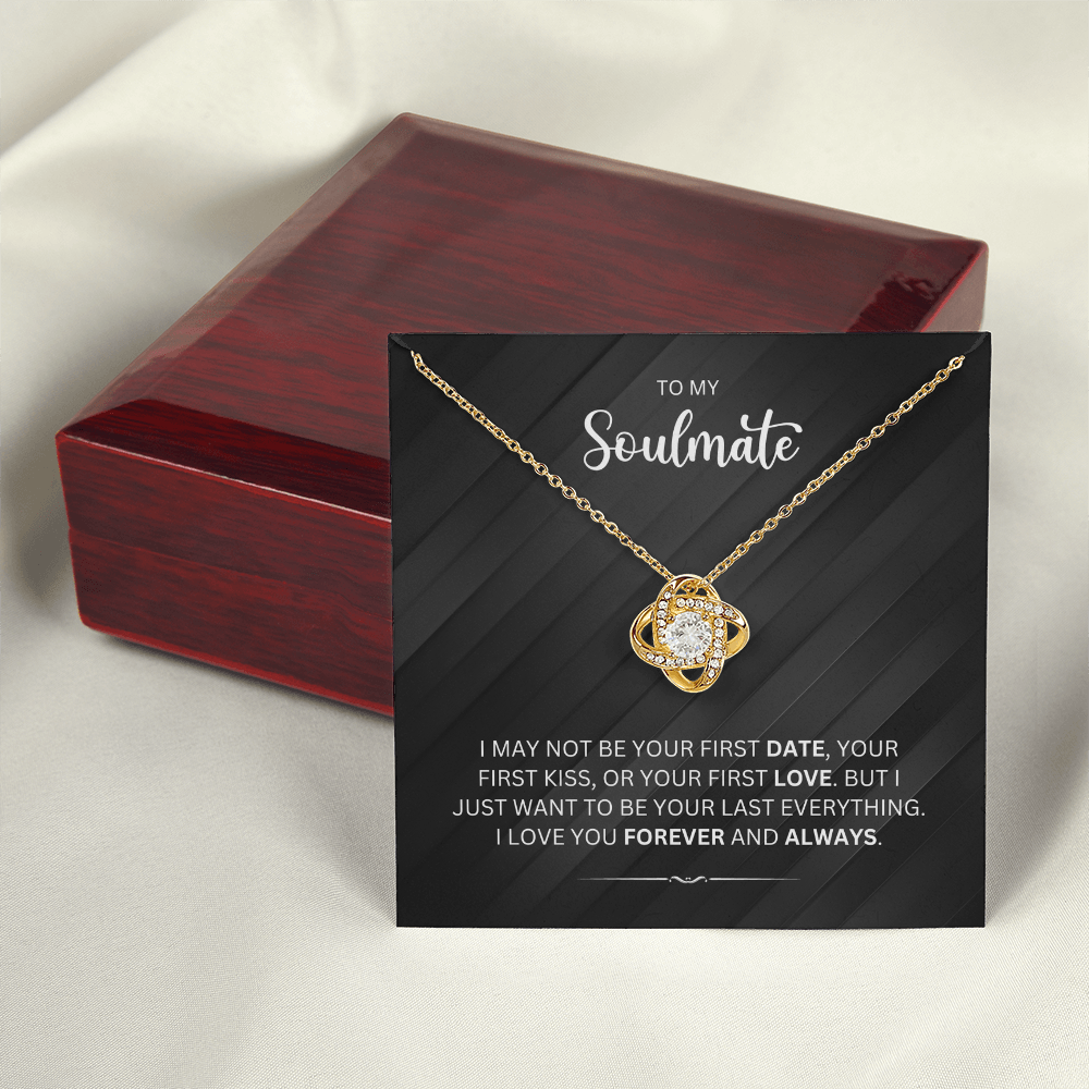 To My Soulmate - Choice of Beautiful Silver Necklaces in a Gift Box with a Custom Message Card - Gift for Her - Gift From Him