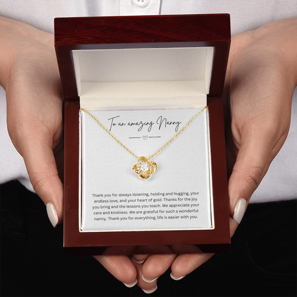 To An Amazing Nanny - Necklace Gift for Grandmother - Personalised Message Card