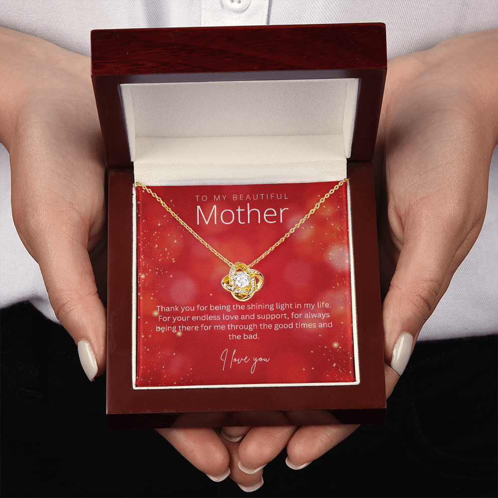To My Beautiful Mother - Sterling Silver Necklace Personalised Gift With A Custom Message Card - Gift from Son / Daughter For Mum