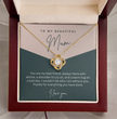 To My Beautiful Mum - Sterling Silver Necklace Personalised Gift With A Custom Message Card - Gift from Son / Daughter For Mum Two Tone