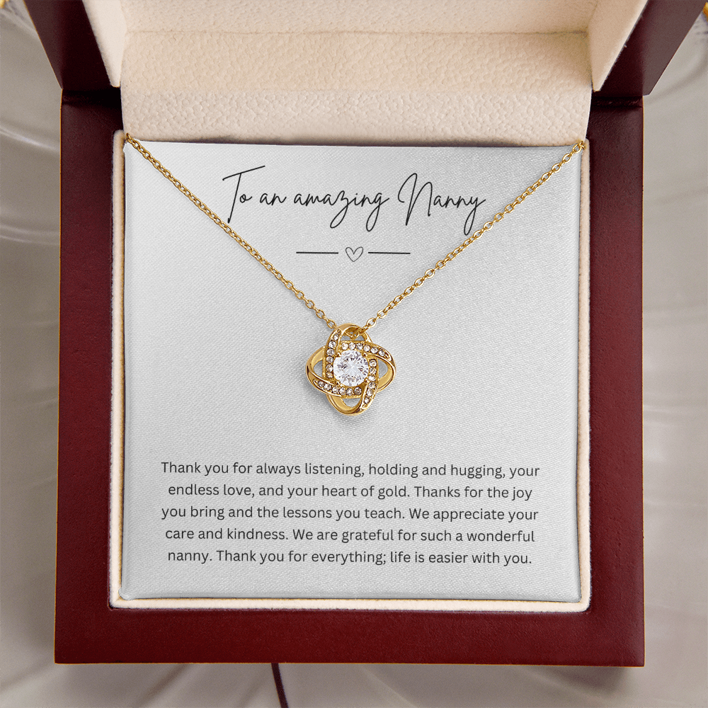To An Amazing Nanny - Necklace Gift for Grandmother - Personalised Message Card