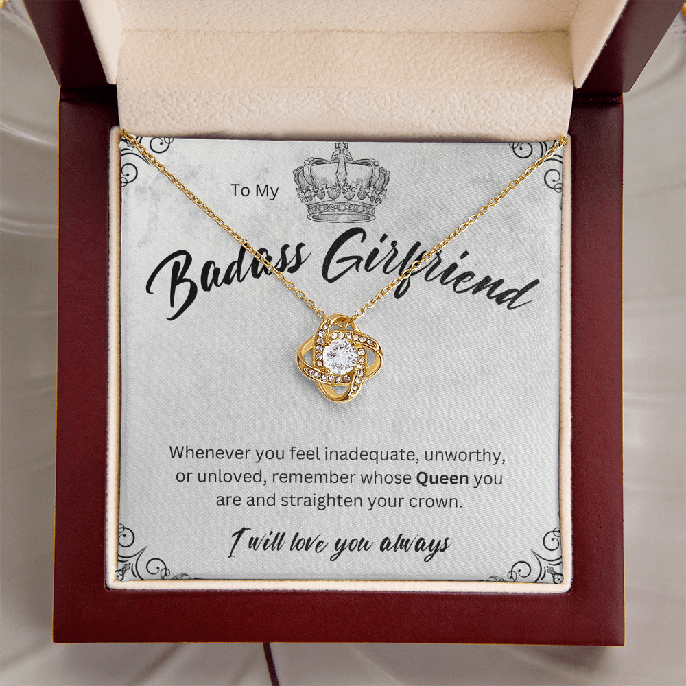 Badass Babe Choice of Silver Necklace with Personalised Message Card - Perfect Gift for Girlfriend