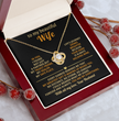 To My Beautiful Wife Love Knot Necklace, personalised Message Card Gift Boxed Wife Anniversary Gift