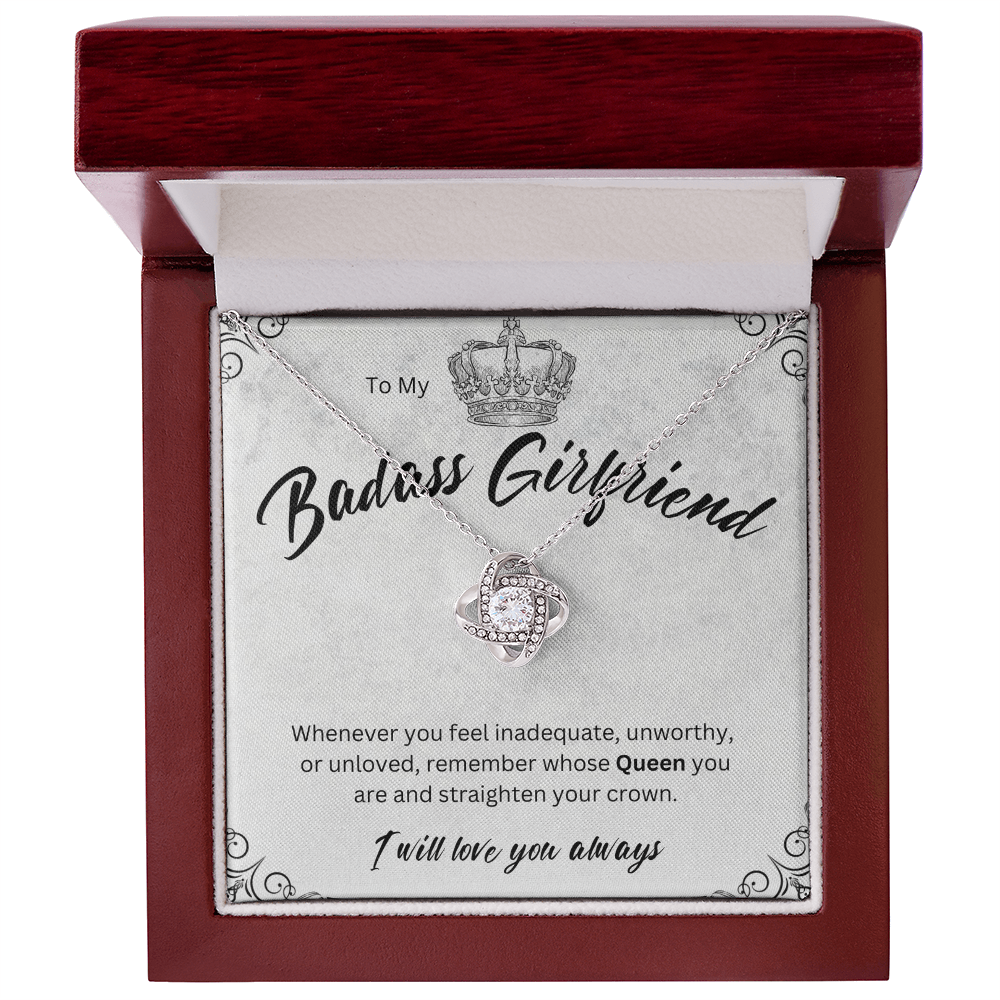Badass Babe Choice of Silver Necklace with Personalised Message Card - Perfect Gift for Girlfriend