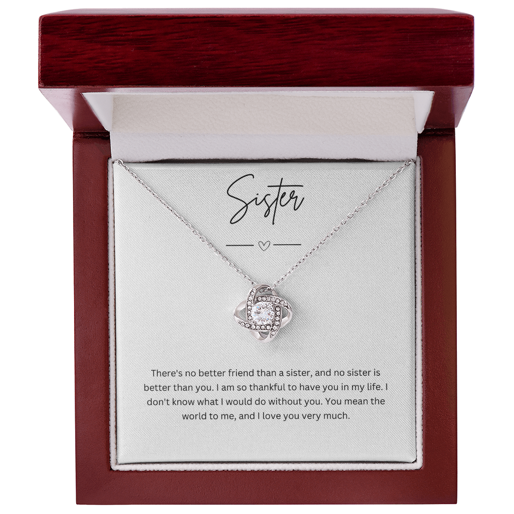 Gift For Sister - Beautiful Silver Necklace - Personalised Message Card