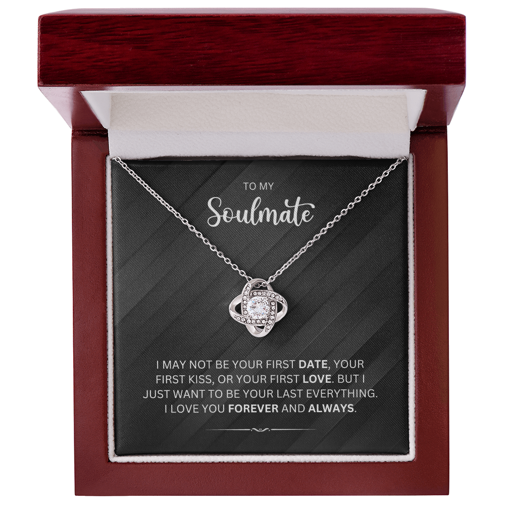 To My Soulmate - Choice of Beautiful Silver Necklaces in a Gift Box with a Custom Message Card - Gift for Her - Gift From Him