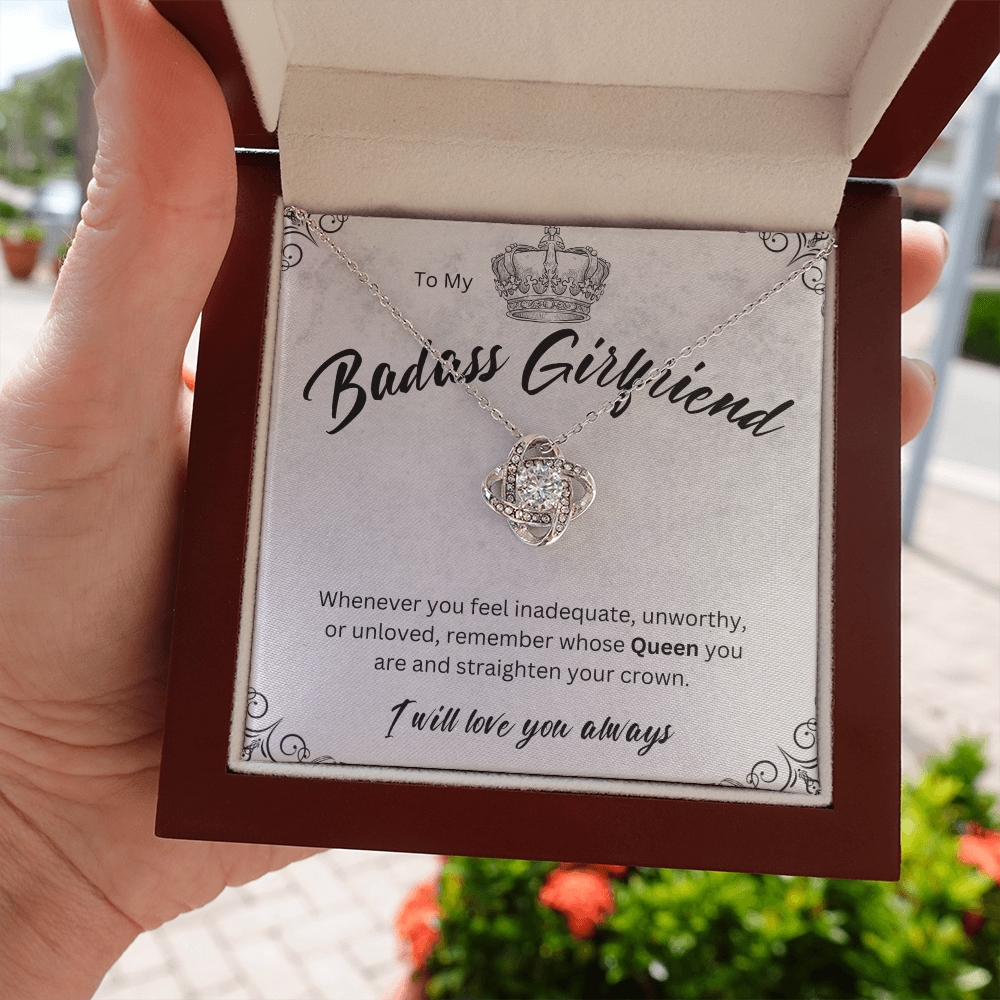 Badass Babe Choice of Silver Necklace with Personalised Message Card - Perfect Gift for Girlfriend