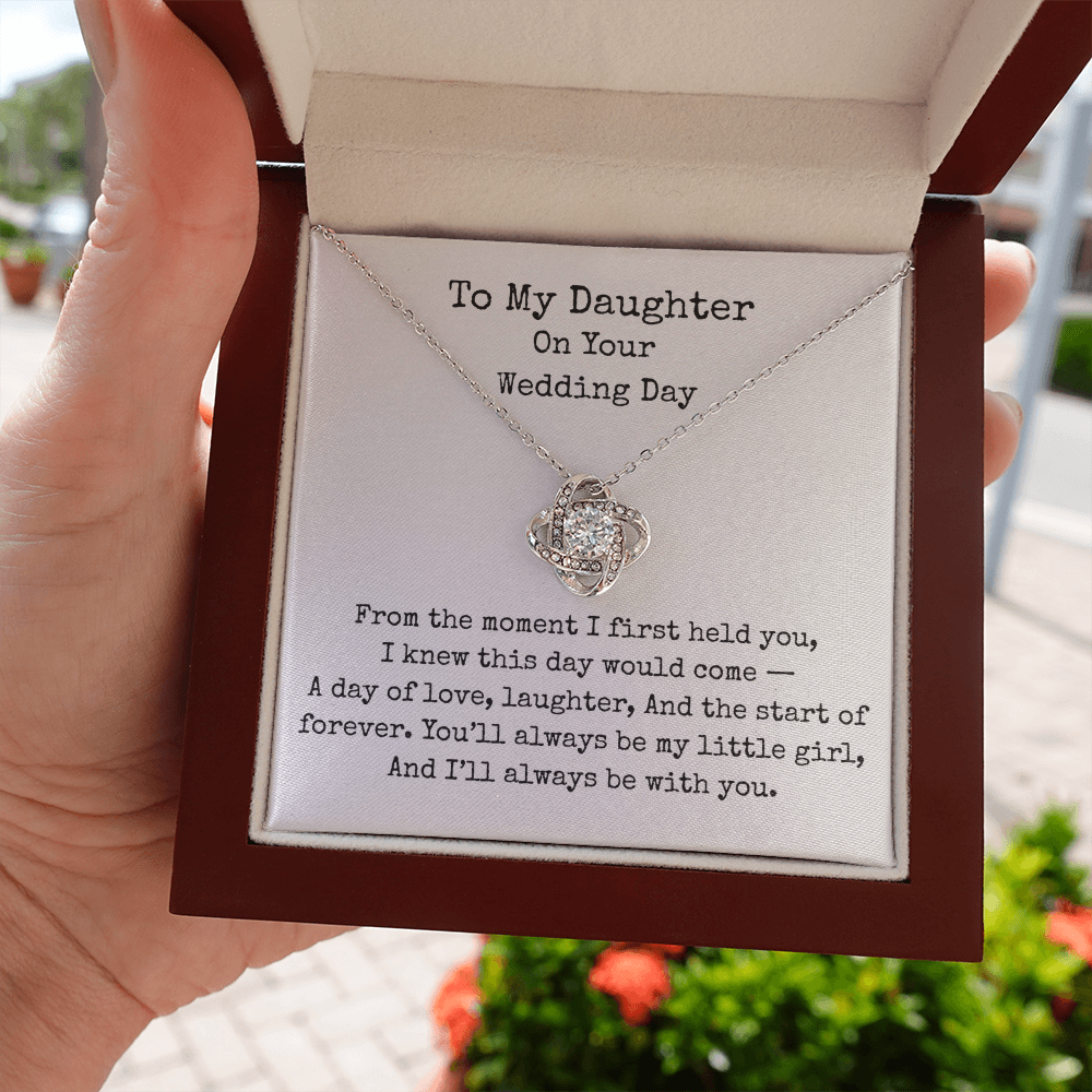 To My Daughter on Your Wedding Day Necklace, Gift for Bride from Mum or Dad