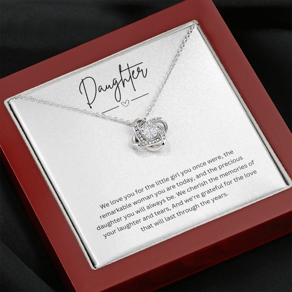 Gift For Daughter - Beautiful Silver Necklace - Minimal Design Personalised Message Card