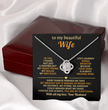 To My Beautiful Wife Love Knot Necklace, personalised Message Card Gift Boxed Wife Anniversary Gift