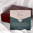 To My Beautiful Mum - Sterling Silver Necklace Personalised Gift With A Custom Message Card - Gift from Son / Daughter For Mum Two Tone