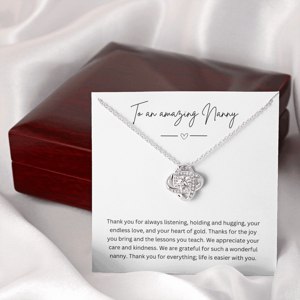 To An Amazing Nanny - Necklace Gift for Grandmother - Personalised Message Card