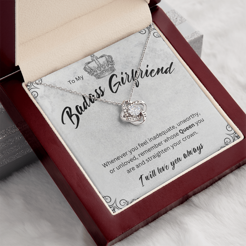 Badass Babe Choice of Silver Necklace with Personalised Message Card - Perfect Gift for Girlfriend