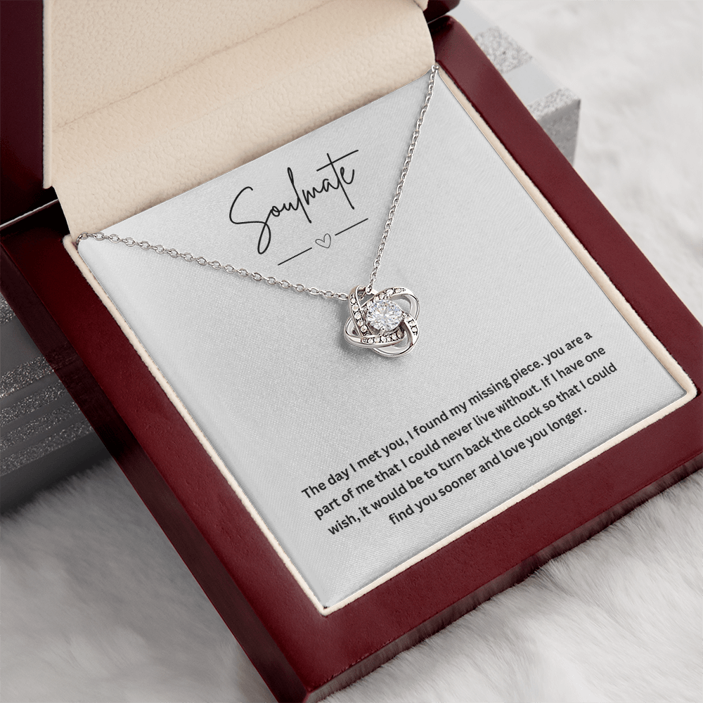 Soulmate Jewellery Gift - Choice of Beautiful Silver Necklace - Personalised Message Card