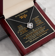 To My Beautiful Wife Love Knot Necklace, personalised Message Card Gift Boxed Wife Anniversary Gift
