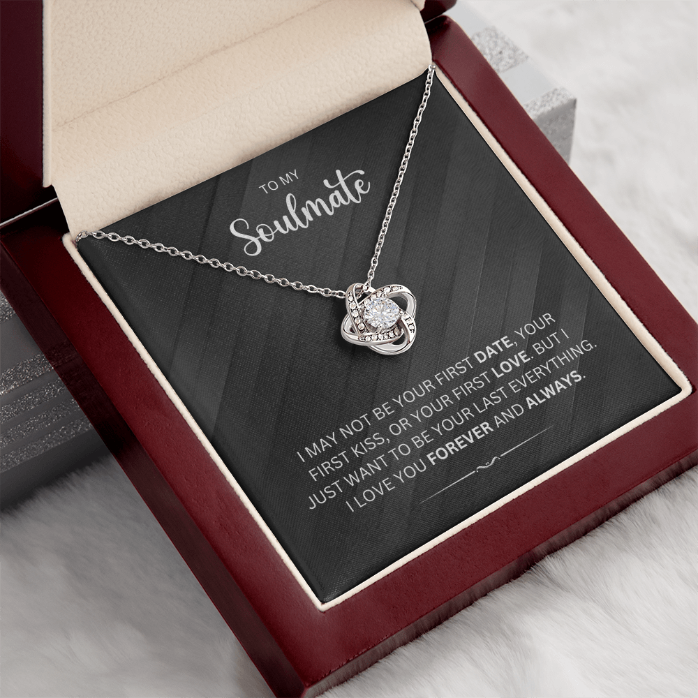 To My Soulmate - Choice of Beautiful Silver Necklaces in a Gift Box with a Custom Message Card - Gift for Her - Gift From Him