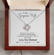 To My Gorgeous Wife Beautiful Love Knot Necklace  Gift Boxed From Husband