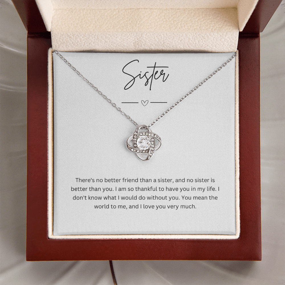 Gift For Sister - Beautiful Silver Necklace - Personalised Message Card
