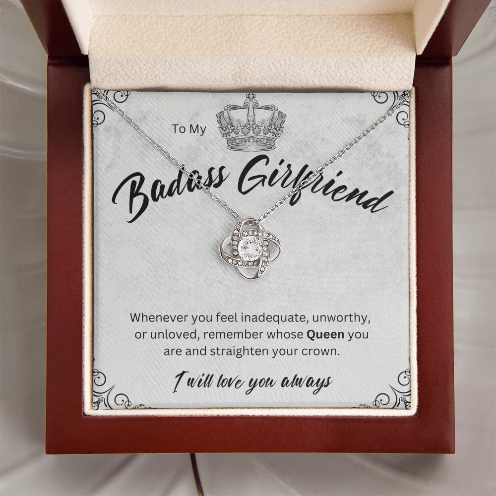 Badass Babe Choice of Silver Necklace with Personalised Message Card - Perfect Gift for Girlfriend