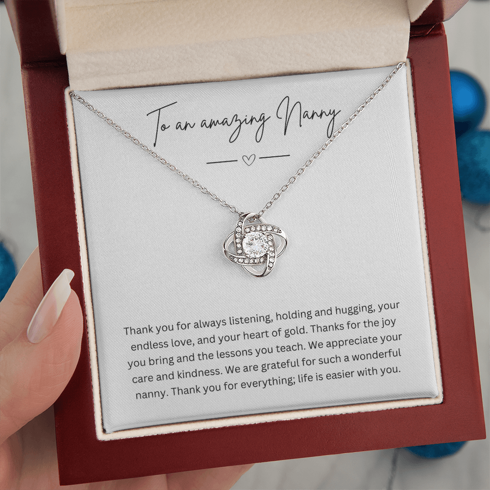 To An Amazing Nanny - Necklace Gift for Grandmother - Personalised Message Card