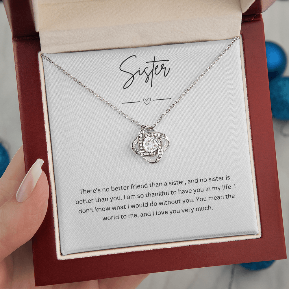 Gift For Sister - Beautiful Silver Necklace - Personalised Message Card