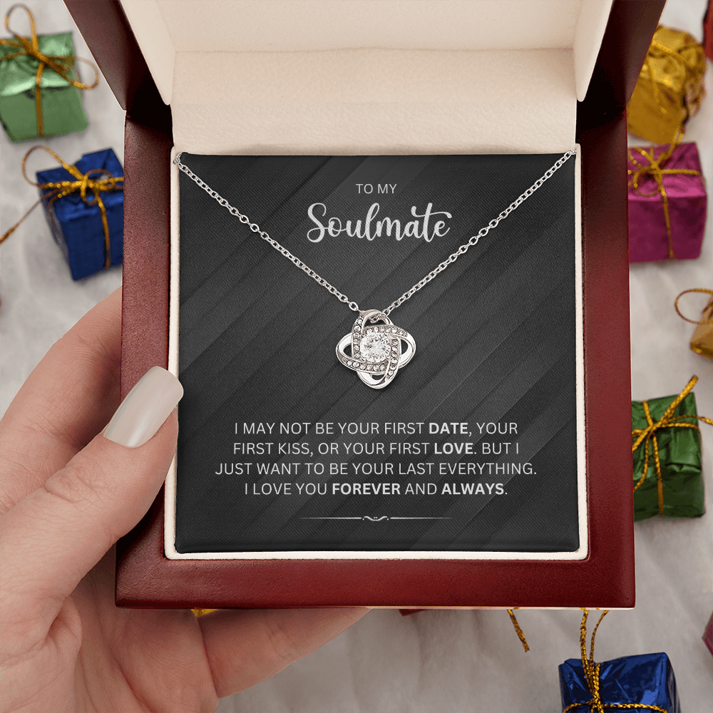 To My Soulmate - Choice of Beautiful Silver Necklaces in a Gift Box with a Custom Message Card - Gift for Her - Gift From Him