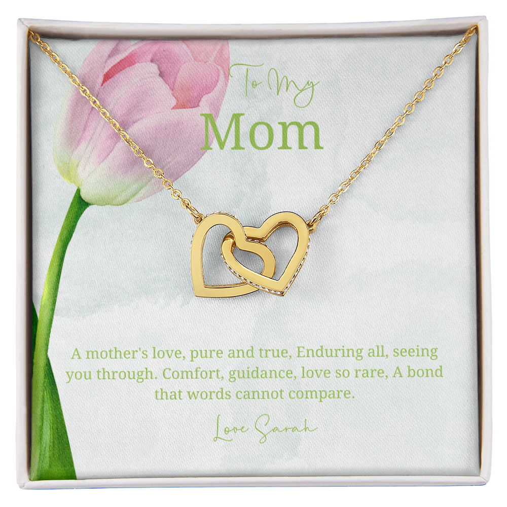 To My Mother - Choice of Beautiful Silver Necklaces in a Mahogany Gift Box with a Custom Message Card - Gift from Son / Daughter For Mum