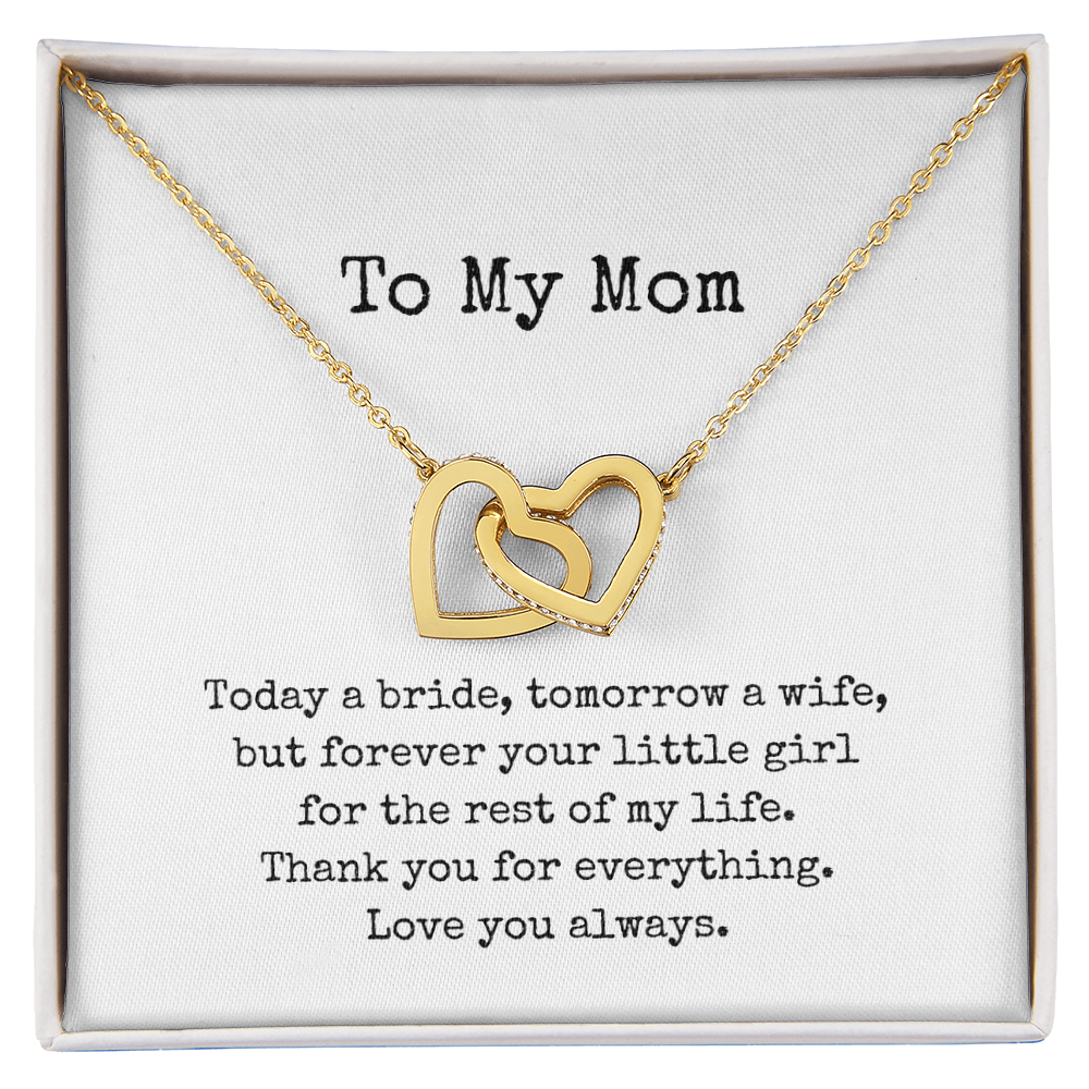 To My Mom Necklace, Wedding Gift for Mum, Mother of the Bride Gift, Family Bond Necklace, Sentimental Gift for Mum