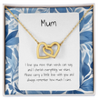 Present For Mum - Interlocking Heart Necklace - Personalised Message Card - Birthday Christmas Gift For Mother