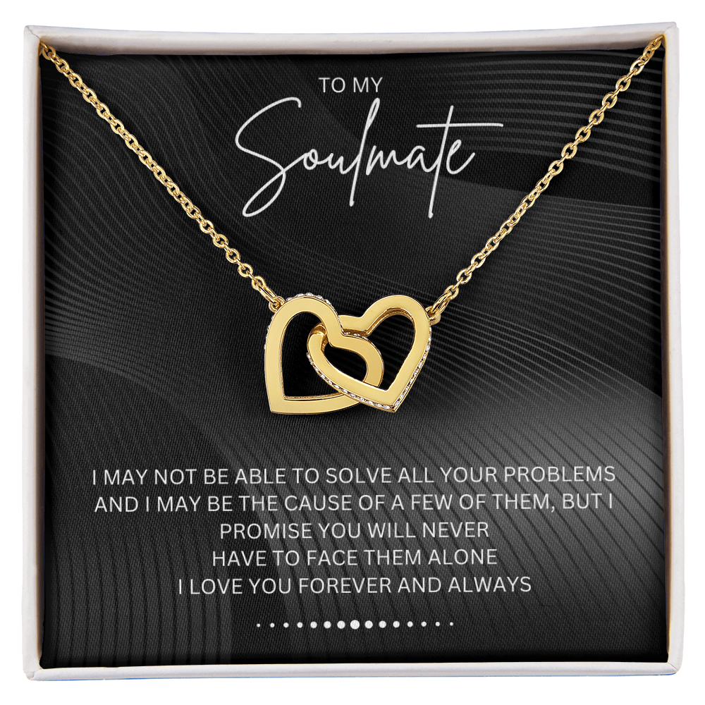 To My Soulmate - Alluring Beauty - Silver Curved Zircon Heart Pendant - For Wife, Girlfriend