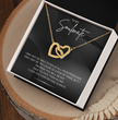 To My Soulmate - Alluring Beauty - Silver Curved Zircon Heart Pendant - For Wife, Girlfriend