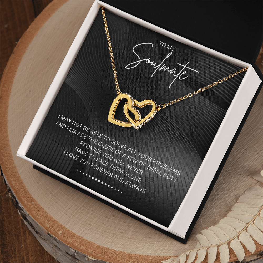 To My Soulmate - Alluring Beauty - Silver Curved Zircon Heart Pendant - For Wife, Girlfriend