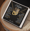 To My Daughter Your A Lioness - Beautiful Interlocking Heart Necklace