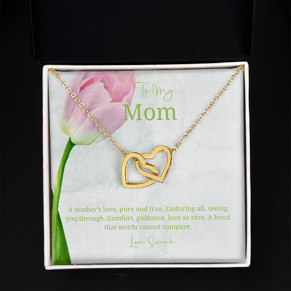 To My Mother - Choice of Beautiful Silver Necklaces in a Mahogany Gift Box with a Custom Message Card - Gift from Son / Daughter For Mum