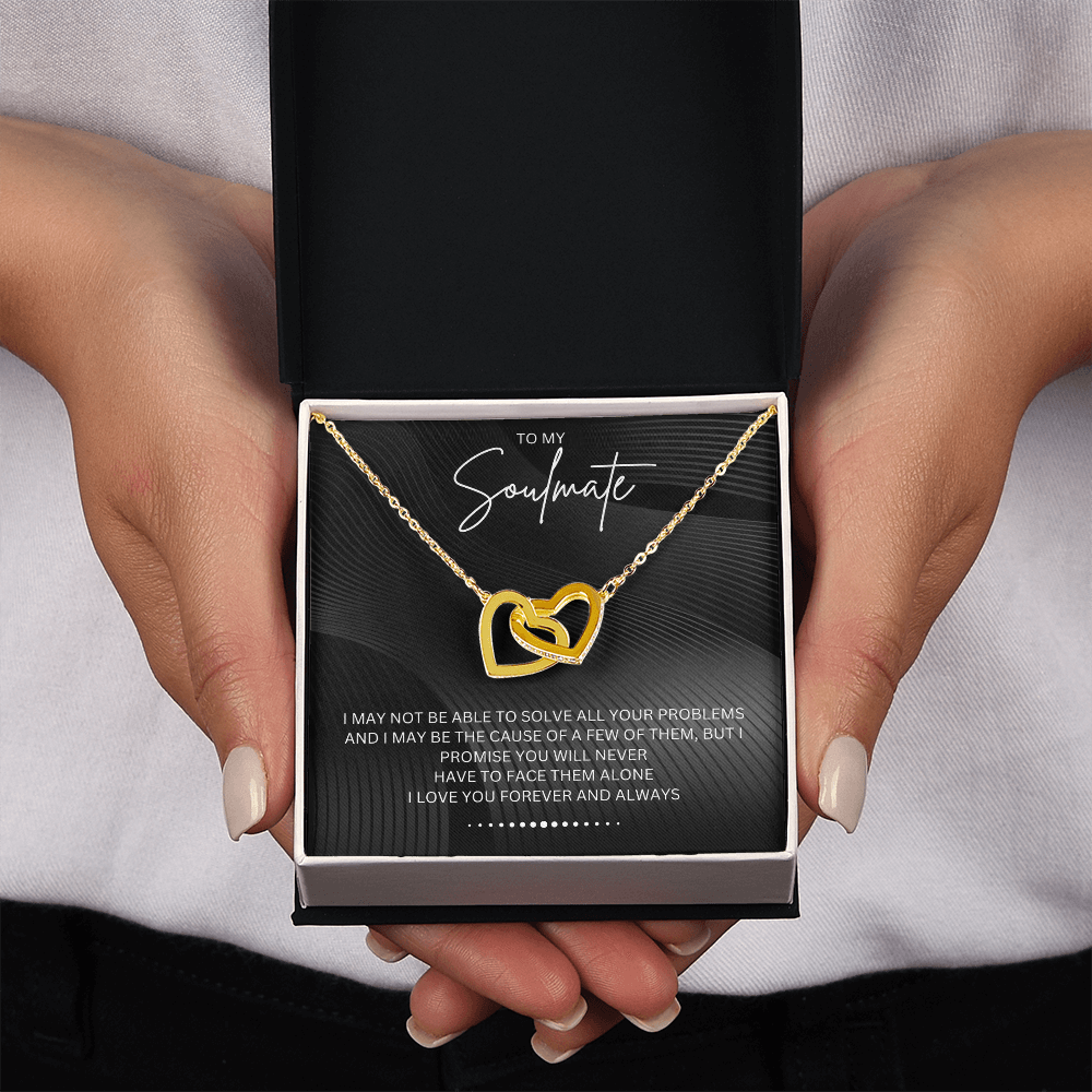 To My Soulmate - Alluring Beauty - Silver Curved Zircon Heart Pendant - For Wife, Girlfriend