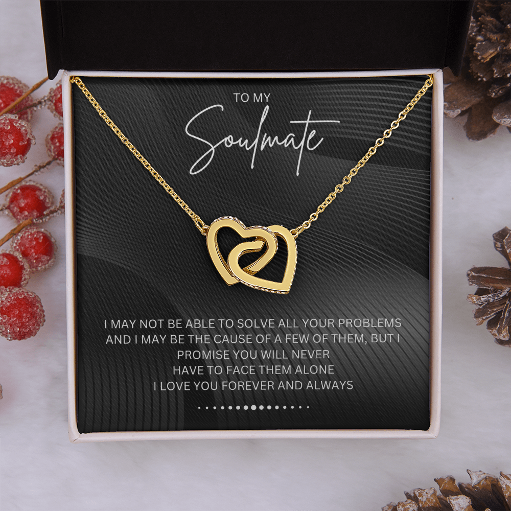 To My Soulmate - Alluring Beauty - Silver Curved Zircon Heart Pendant - For Wife, Girlfriend