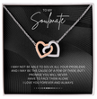 To My Soulmate - Alluring Beauty - Silver Curved Zircon Heart Pendant - For Wife, Girlfriend