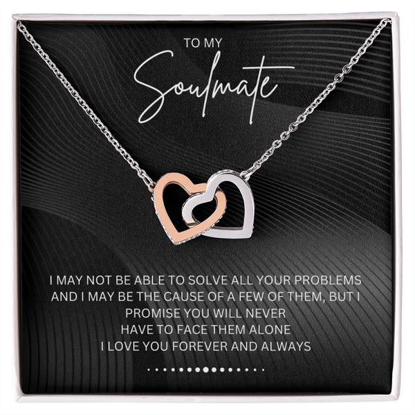 To My Soulmate - Alluring Beauty - Silver Curved Zircon Heart Pendant - For Wife, Girlfriend