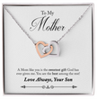 To My Mother Interlocking Heart Necklace From Son