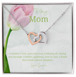To My Mother - Choice of Beautiful Silver Necklaces in a Mahogany Gift Box with a Custom Message Card - Gift from Son / Daughter For Mum