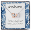 Gift For Grandmother- Interlocking Heart Necklace - Personalised Message Card
