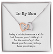 To My Mom Necklace, Wedding Gift for Mum, Mother of the Bride Gift, Family Bond Necklace, Sentimental Gift for Mum