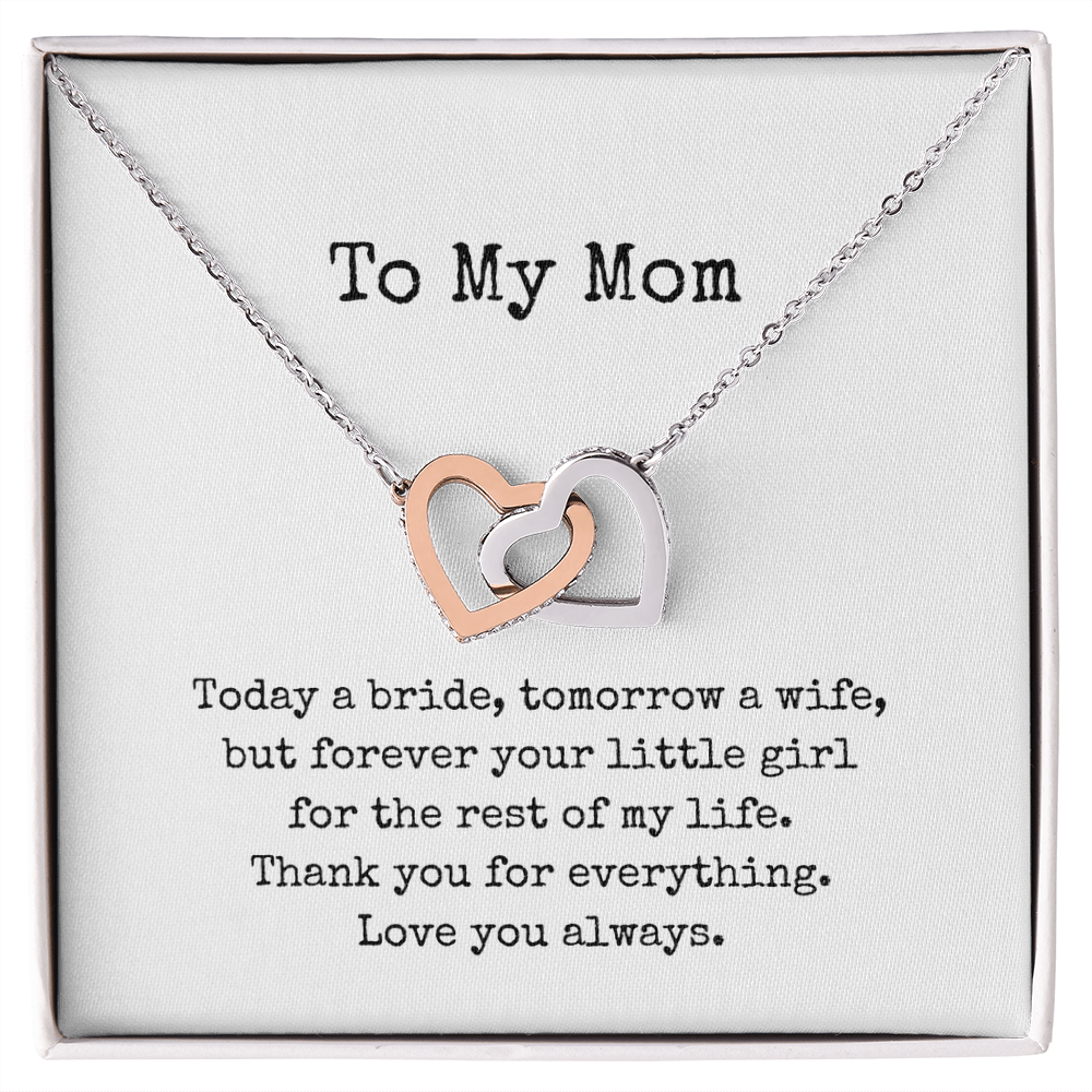 To My Mom Necklace, Wedding Gift for Mum, Mother of the Bride Gift, Family Bond Necklace, Sentimental Gift for Mum