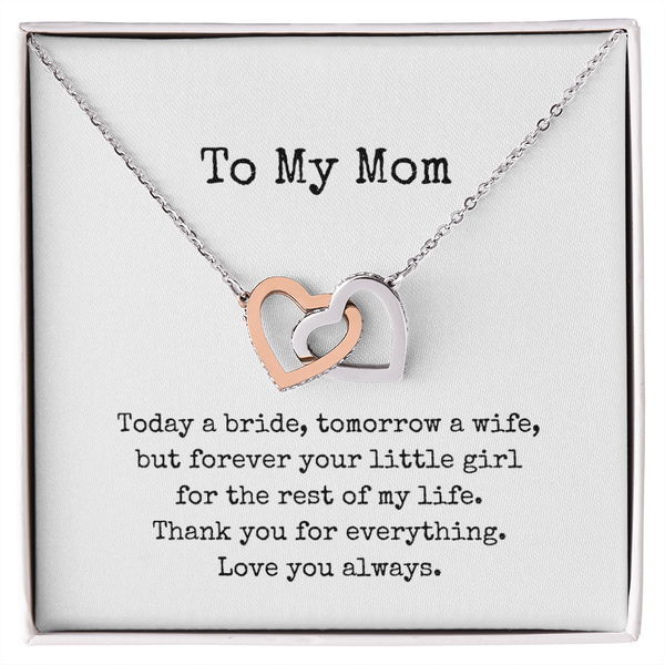 To My Mom Necklace, Wedding Gift for Mum, Mother of the Bride Gift, Family Bond Necklace, Sentimental Gift for Mum