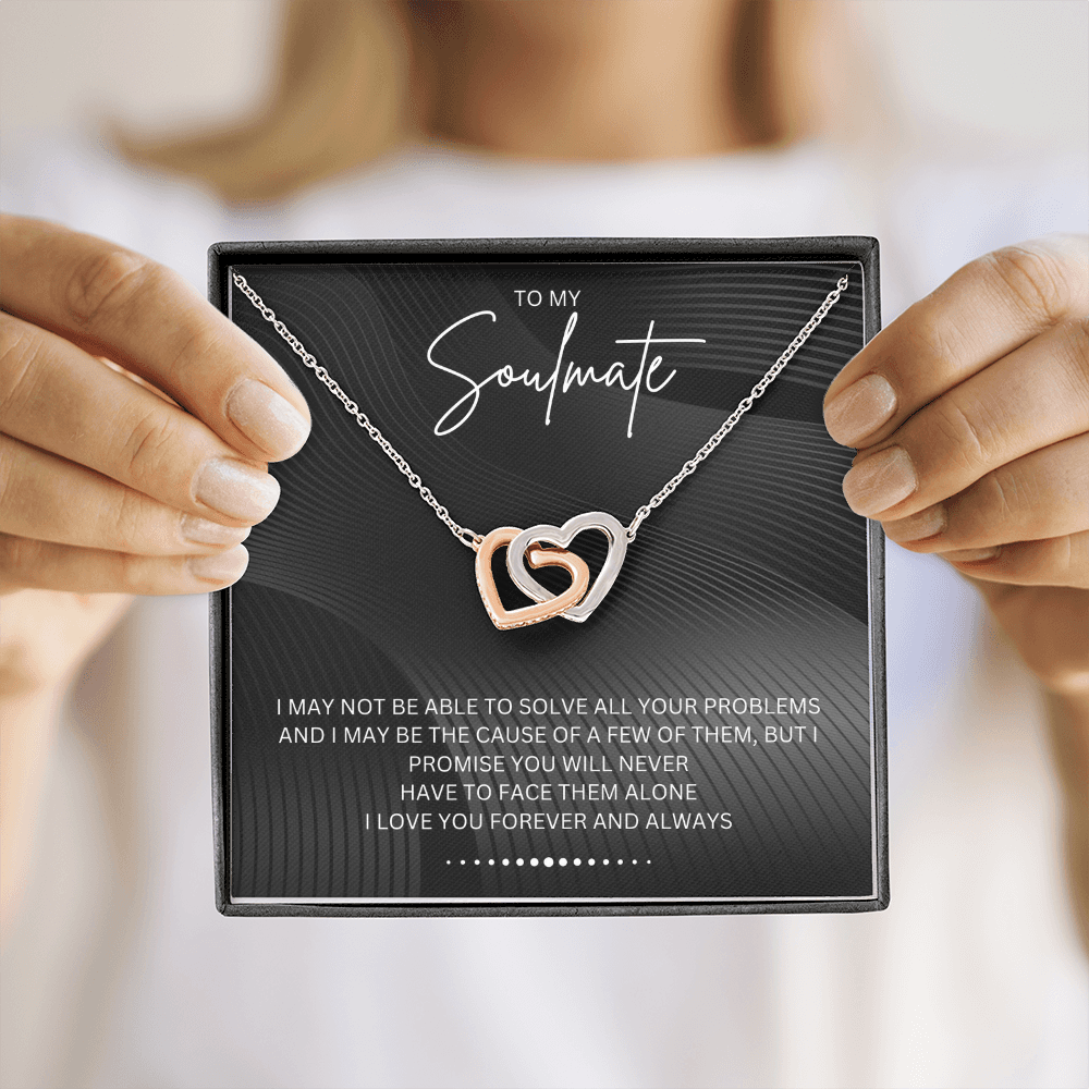 To My Soulmate - Alluring Beauty - Silver Curved Zircon Heart Pendant - For Wife, Girlfriend