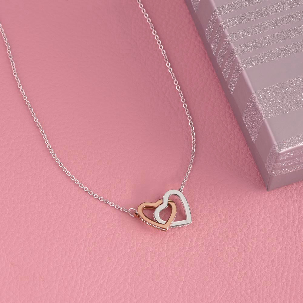 Gift For Granddaughter- Interlocking Heart Necklace - Personalised Message Card