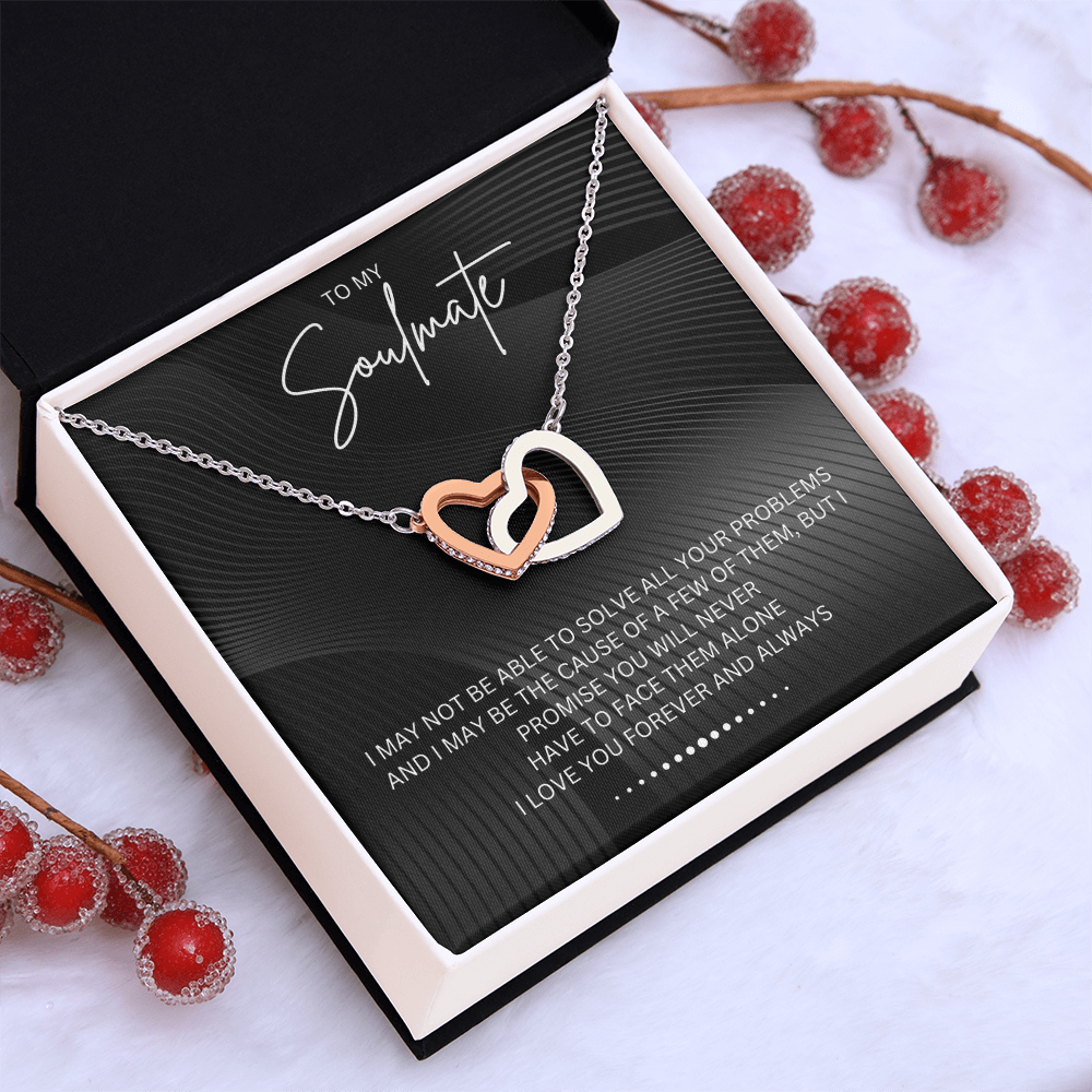 To My Soulmate - Alluring Beauty - Silver Curved Zircon Heart Pendant - For Wife, Girlfriend