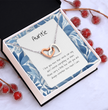 Present For Auntie - Interlocking Heart Necklace - Personalised Message Card - Birthday Christmas Gift For Aunt