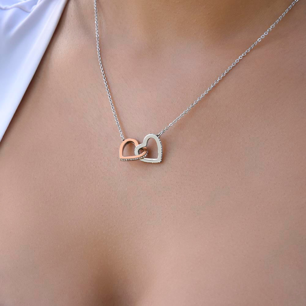 To My Mother Interlocking Heart Necklace From Son