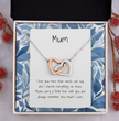 Present For Mum - Interlocking Heart Necklace - Personalised Message Card - Birthday Christmas Gift For Mother